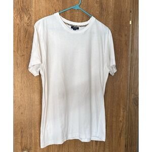 Men's White Burberry Tshirt Size Large With Side Extensions